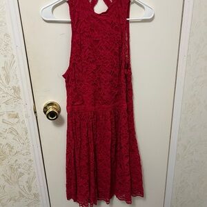 Red Lace Sleeveless Dress